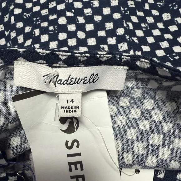 Madewell Navy and White boho cotton Midi Sundress 14 - Picture 11 of 14